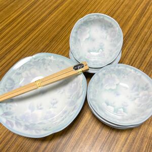 【新品未使用】食器皿　白南天天然木箸　セット