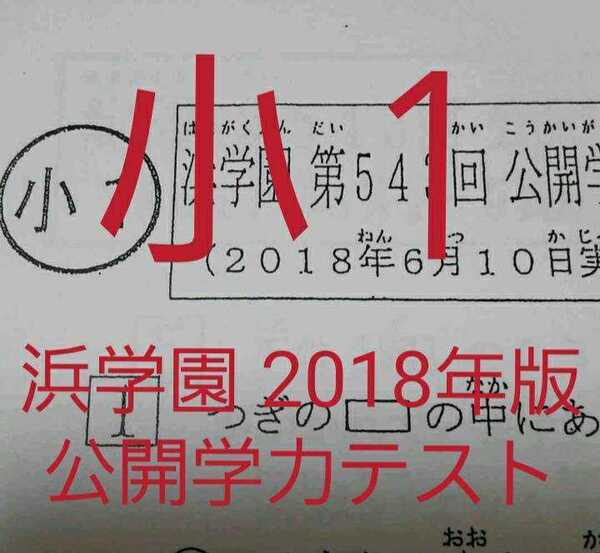 浜学園公開学力テスト 2018年版 小1 中学受験 難関 最難関 テキスト