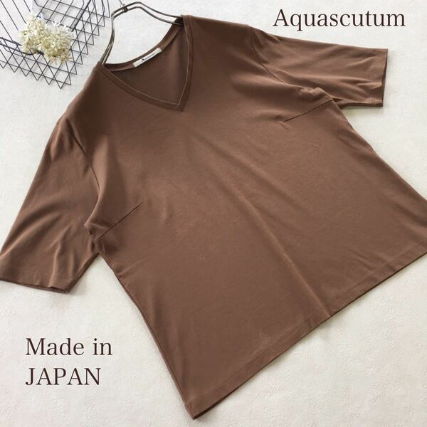 【aquascutum】アクアスキュータム 半袖 Tシャツ カットソー 