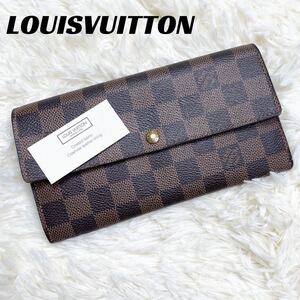 【美品】LOUISVUITTON ルイヴィトン ダミエ サラ 長財布