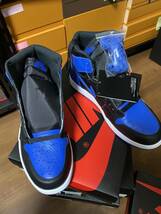 新品未使用 黒タグ NIKE AIR JORDAN 1 RETRO HIGH OG ROYAL US10.5 28.5cm ナイキ エア ジョーダン ワン レトロ ハイ 555088-007 黒 青_画像1