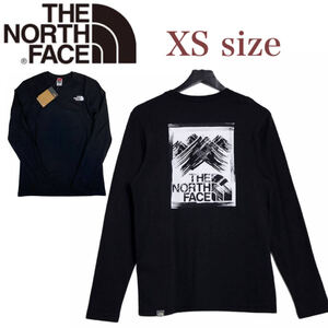 ノースフェイス ロンT 長袖 ボックス Tシャツ NF0A55ACL バックログ ブラック XSサイズ THE NORTH FACE STROKE MOUNTAIN TEE 新品