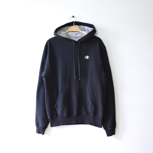 【送料無料】チャンピオン エコ オーセンティック スウェットパーカ トレーナー Cマーク 刺繍 メンズS ブラック 黒色 Champion CG0071