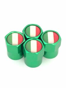 緑 イタリア 国旗 ホイール エアー バルブキャップ ランチア LANCIA イプシロン テージス デルタ