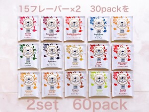 Leelaa 15フレーバー×4 60パック 紅茶 ティーバッグ フルーツフレーバー 果物 飲物 食品 リラックス リフレッシュ