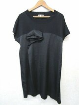 S1581:日本製 united bamboo ユナイテッドバンブー ワンピース/黒/4/レディース 半袖Tシャツ カットソー :3_画像1