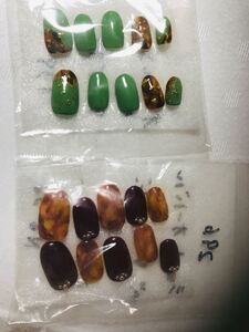 べっこうネイル 画像2点セット これからの季節に ネイルチップ ジェルネイル ネイルアート