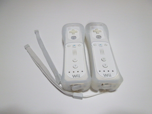 RSJ016《即日発送 送料無料 動作確認済》Wii リモコン　ストラップ　ジャケット　カバー　白　2個セット 任天堂 純正 RVL-003 コントローラ