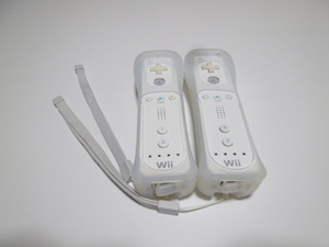 RSJ016《即日発送 送料無料 動作確認済》Wii リモコン ストラップ ジャケット カバー 白 2個セット 任天堂 純正 RVL-003 コントローラ