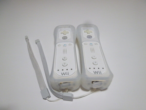 RSJ015《即日発送 送料無料 動作確認済》Wii リモコン　ストラップ　ジャケット　カバー　白　2個セット 任天堂 純正 RVL-003 コントローラ