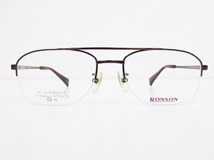 ∞【デッドストック】RONSON ロンソン 眼鏡 メガネフレーム RS-763 53[]18-140 メタル チタン ナイロール ブラウン □H8