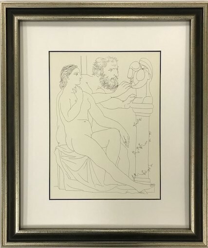 【特価】　≪　　パブロ・ピカソ　　≫　　リトグラフ【石版画】　 MODEL AND SCULPTOR STUDYING SCULPTURED　　1956年　　PABLO　PICASSO