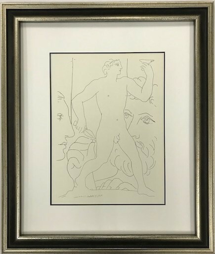 【特価】　≪　　パブロ・ピカソ　　≫　　リトグラフ【石版画】　 HEADS OF SCULPTOR AND MODEL　　1956年　　PABLO　PICASSO