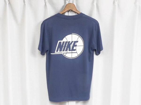 ◆old NIKE オールド ナイキ 50/50 丸胴 Tシャツ USA アメリカ製 ネイビー 銀タグ 80s 90s Y2K 古着女子 ヴィンテージ バスケットボール