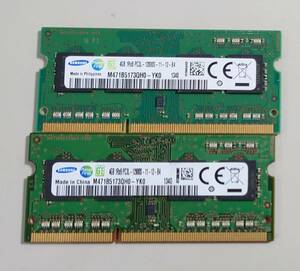 KN893 [ present condition goods ] SAMSUNG 4GB PC3L-12800S-11-12-B4 2 pieces set 