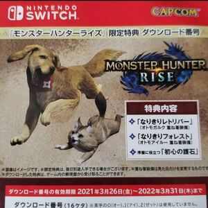 『モンスターハンターライズ』初回限定特典 ダウンロード番号 ニンテンドーSwitchソフト