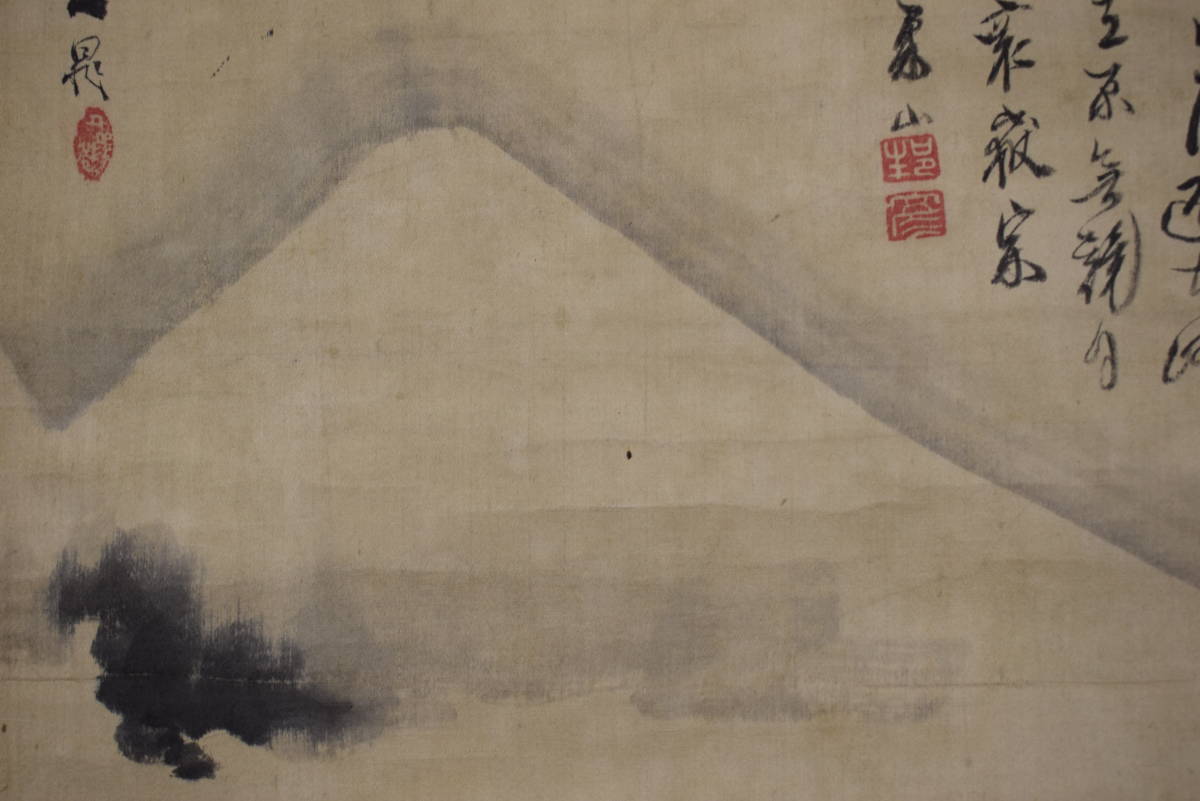 [Authentic work] Buncho Tani/Mt. Fuji painting/Yokomono/Hanging scroll☆Takarabune☆Y-382 JM, painting, Japanese painting, landscape, Fugetsu