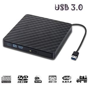 USB3.0 CD/DVD外付読み込み/記録 高速データ転送 DVD CD +/- RW (ブラック)