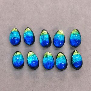 蓄光 ホタルガラス 10mm 10個 とんぼ玉 とんぼガラス 沖縄 慶良間諸島 ケラマグリーンブルーイエロー
