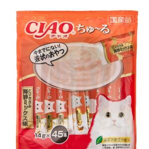 チャオ (CIAO) 猫用おやつ ちゅ~る とりささみ 海鮮ミックス味 14g×45本入 国産