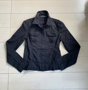 DKNY Donna Karan New York black black long sleeve shirt blouse size 4 spring autumn 