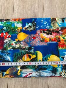 生地 布 はぎれ ハンドメイド 手芸 水族館 コットン生地 ハギレ