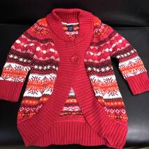 《子供服》 baby Gap：ベビーギャップ 厚手ニットカーディガン 赤～ピンク サイズ：18-24months ベビー・キッズファッション_画像1