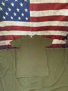 米軍US 海兵隊 実物 放出品 Tシャツ サイズ L LARGE コンバット トレーニング インナー 無地 OD 緑 半袖 ショートスリーブ シンプル　T