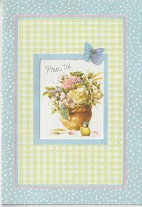 Art hand Auction Greeting card, message card, envelope included, vase, happy birthday, Handcraft, Handicrafts, Paper Craft, others