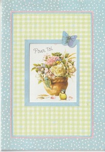 Art hand Auction Greeting Card Message Card with Envelope Vase Happy Birthday, hand craft, handicraft, paper craft, others