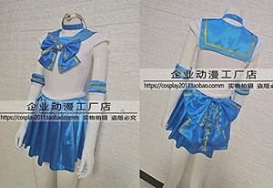 コスプレ衣装/美少女戦士セーラームーン/マーキュリー レオタード 光沢スパンデックス 全セット風