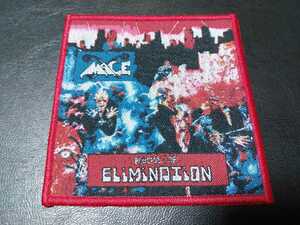 MACE 刺繍パッチ ワッペン process of elimination 赤枠 / discharge disorder chaos uk doom amebix deviated instinct broken bones