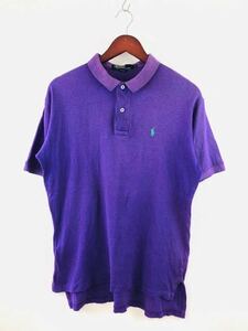 大きいサイズ Polo by Ralph Lauren ポロ ラルフローレン メンズ 半袖 ポロシャツ パープル 紫 Lサイズ ゴルフ ポニー 刺繍 カジュアル