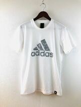 大きいサイズ Adidas アディダス メンズ 半袖 Tシャツ ホワイト ロゴ スポーツ Lサイズ 吸水速乾 機能素材 スポーツ ウェア カットソー_画像1