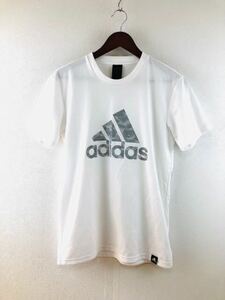 大きいサイズ Adidas アディダス メンズ 半袖 Tシャツ ホワイト ロゴ スポーツ Lサイズ 吸水速乾 機能素材 スポーツ ウェア カットソー