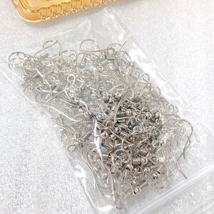 玉バネ付き ピアスフック シルバー 20mm / 100個