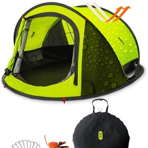 テント ワンタッチ, Zenph キャンプテント 2-3人用 防水軽量自動ポップアップテント 花見 運動会 登山 収納袋付属