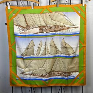 HERMES CARRES90 RAFALES LARGE SIZE SILK 100% SCARF MADE IN FRANCE/エルメスカレ90シルク100%大判スカーフ(疾風)