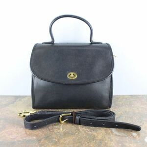 OLD COACH TURN LOCK LEATHER 2WAY SHOULDER BAG MADE IN USA/オールドコーチターンロックレザー2wayショルダーバッグ