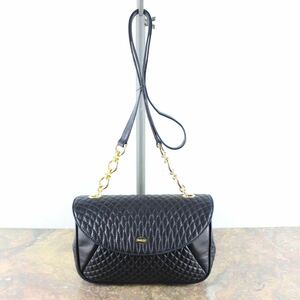 OLD BALLY QUILTING LEATHER CHAIN SHOULDER BAG MADE IN ITALY/ Old Bally стеганое полотно кожа цепь сумка на плечо 