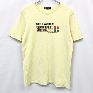 MK MICHEL KLEIN HOMME Michel Klein Homme 46 men's T-shirt cut and sewn britain character character print Logo ound-necked short sleeves cotton 100% yellow yellow color 