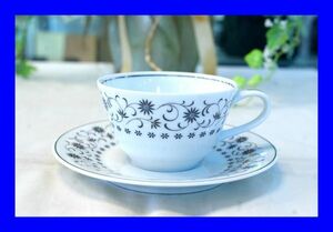 ○美品 ノリタケ Noritake シルバークイーン Silver Queen 花柄 カップ&ソーサー D1988