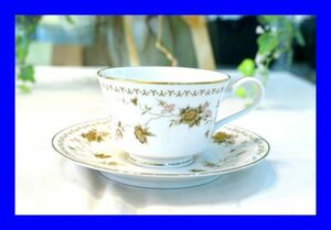 ○美品 ノリタケ Noritake Conttmporary コンテンポラリー 金彩 花柄 カップ&ソーサー D2004