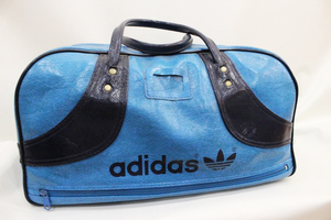 * Vintage adidas/ Adidas Boston bag square type blue group sport bag man and woman use USED old clothes *