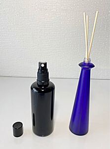 フレグランス・ディフューザー用ブルーボトル + 遮光ガラスのミストボトルセット