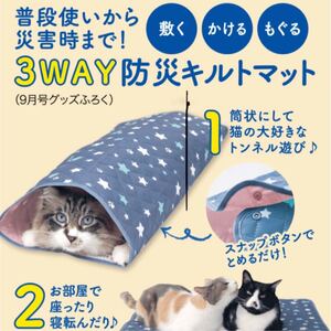猫の気持ち付録 3WAY防災キルトマット 新品未使用 猫 可愛い猫ちゃん