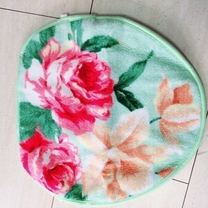 TM15 ③ exhibition goods .... reverse side table toilet seat cover cover to elegant rose snap-button taking 