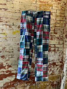 ~80s THOMSON INDIA MADRAS PATCHWORK SLACKS ヴィンテージ ビンテージ インドマドラス パッチワークスラックス アメトラ 70s トラッド