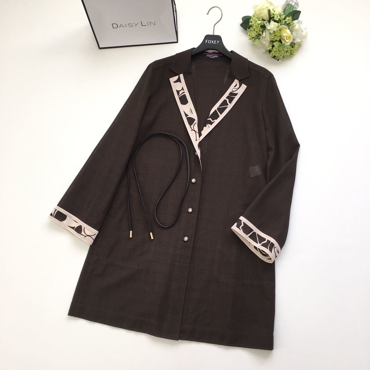 感謝価格 希少品✨LEONARD ツイード ウール コート ジャケット 柄 11 L