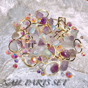 ●Nail Parts Set●ネイルパーツセット●天然石&パール●